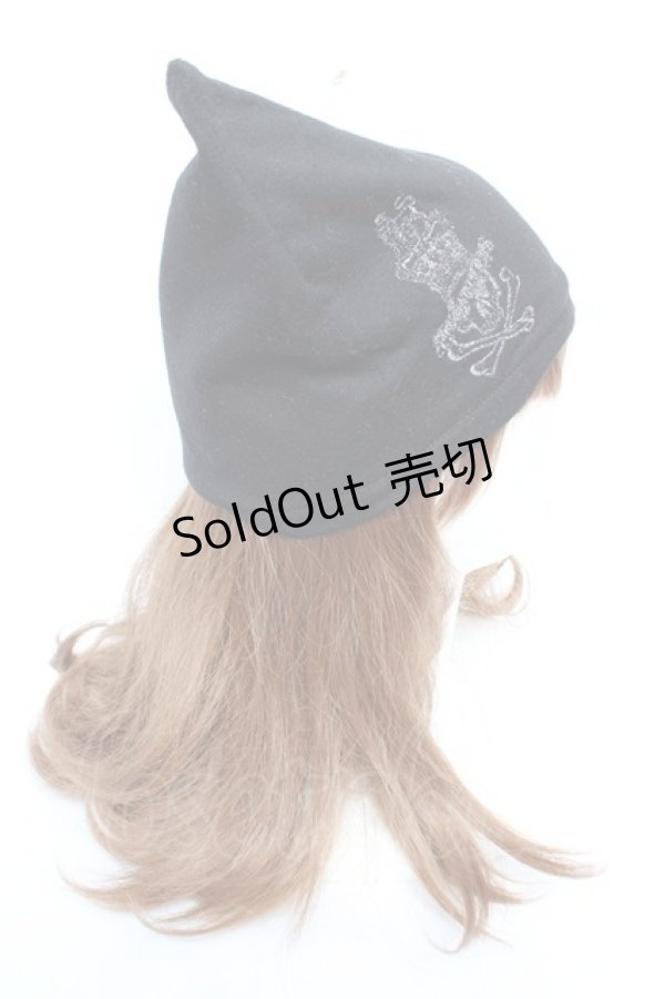 画像3: ALGONQUINS / 刺繍入りネコ耳帽子  黒 Y-25-12-04-027-AL-AC-SZ-ZY (3)
