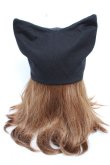 画像4: ALGONQUINS / 刺繍入りネコ耳帽子  黒 Y-25-12-04-027-AL-AC-SZ-ZY (4)