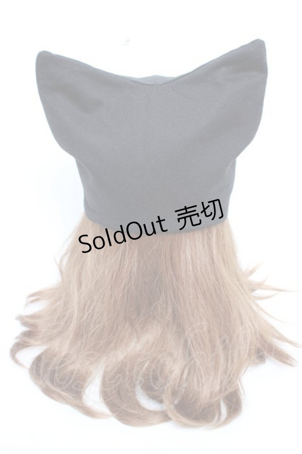 画像4: ALGONQUINS / 刺繍入りネコ耳帽子  黒 Y-25-12-04-027-AL-AC-SZ-ZY (4)