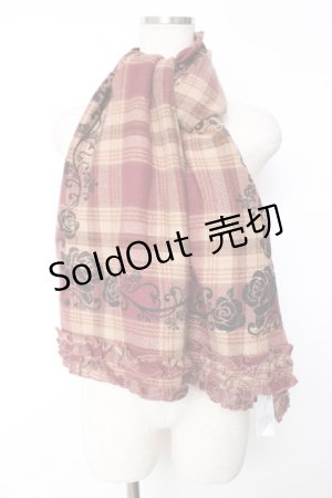 画像: axes femme / チェックフロッキーストール  ブラウン Y-25-12-04-030-AX-ZA-SZ-ZY