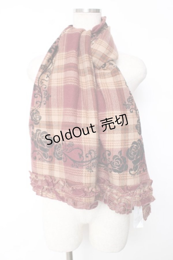 画像1: axes femme / チェックフロッキーストール  ブラウン Y-25-12-04-030-AX-ZA-SZ-ZY (1)