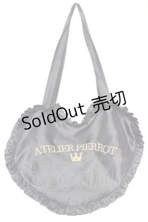 画像: ATELIER PIERROT / Heart Frill Tote Bag  黒 Y-25-12-04-033-EL-BG-SZ-ZY