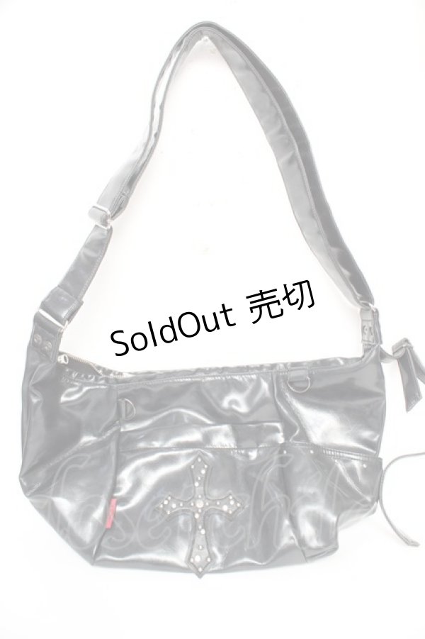 画像2: Ozz On / チェーン付き半月ショルダーバッグ  黒 Y-25-12-04-036-OO-BG-SZ-ZY (2)