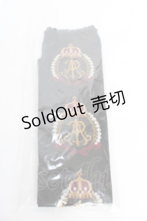 画像: ALICE and the PIRATES / A/P王冠エンブレム柄オーバーニーソックス  黒 Y-25-12-05-008-PA-ZA-SZ-ZY