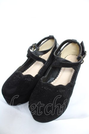 画像: axes femme POETIQUE / 厚底ボリュームヒールパンプス  黒 Y-25-12-05-046-AX-SH-SZ-ZY