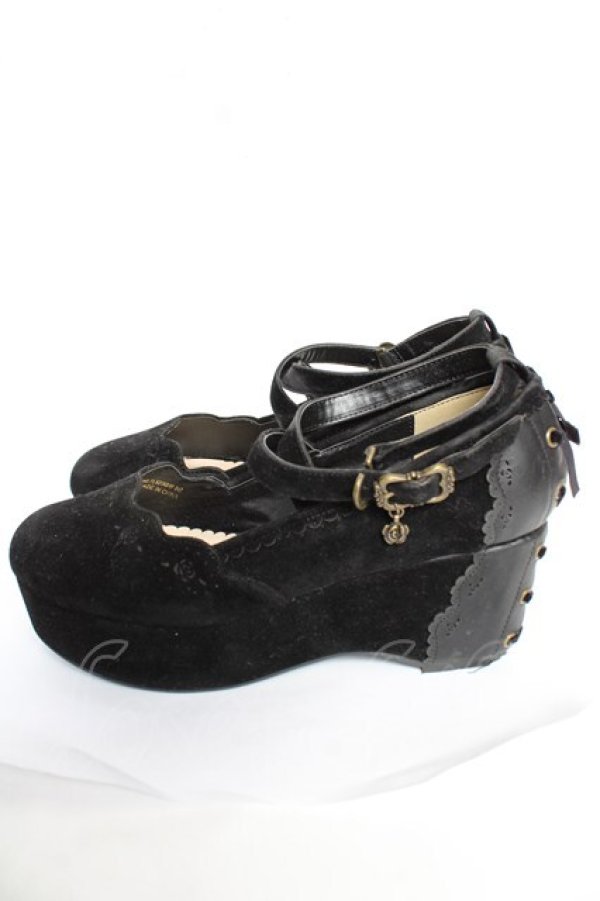 画像2: axes femme POETIQUE / 厚底ボリュームヒールパンプス  黒 Y-25-12-05-046-AX-SH-SZ-ZY (2)