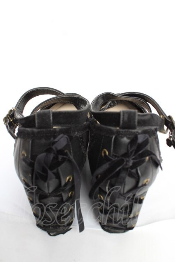 画像3: axes femme POETIQUE / 厚底ボリュームヒールパンプス  黒 Y-25-12-05-046-AX-SH-SZ-ZY (3)