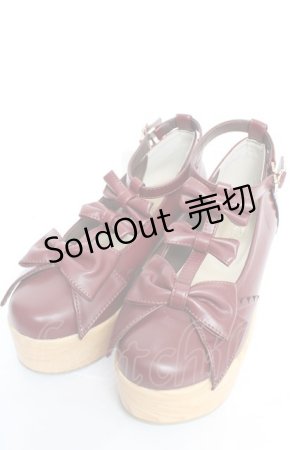 画像: axes femme kawaii / トリプルリボンシューズ M ワイン Y-25-12-05-050-AX-SH-SZ-ZY
