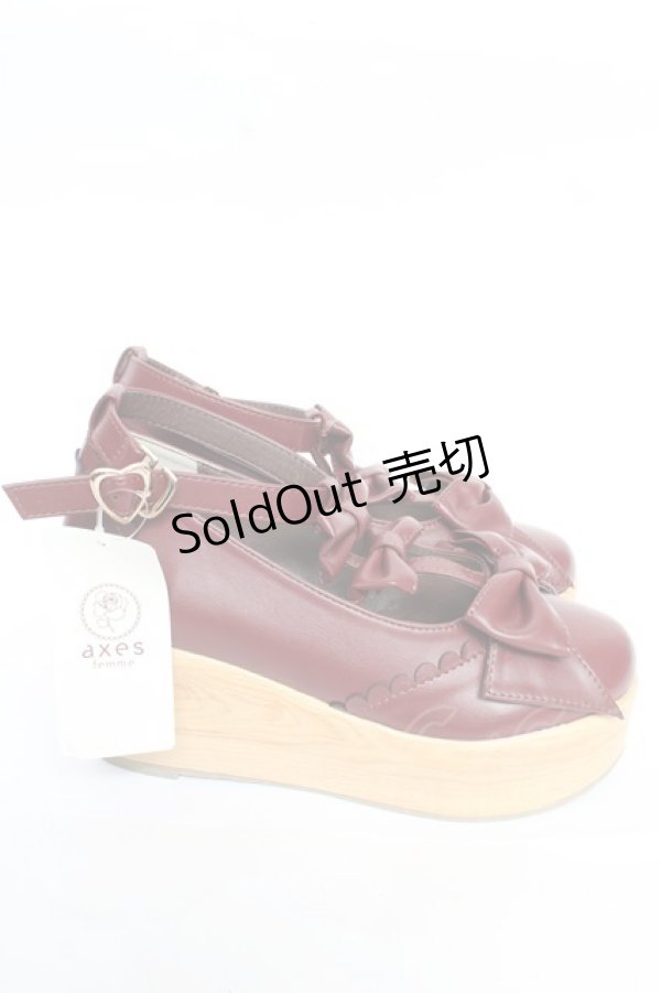 画像4: axes femme Kawaii / トリプルリボンシューズ M ワイン Y-25-12-05-050-AX-SH-SZ-ZY (4)