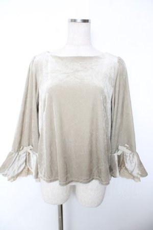 画像: Cherir la femme / 袖リボンスベロアトップス M ゴールド Y-25-12-05-052-LO-TO-SZ-ZY