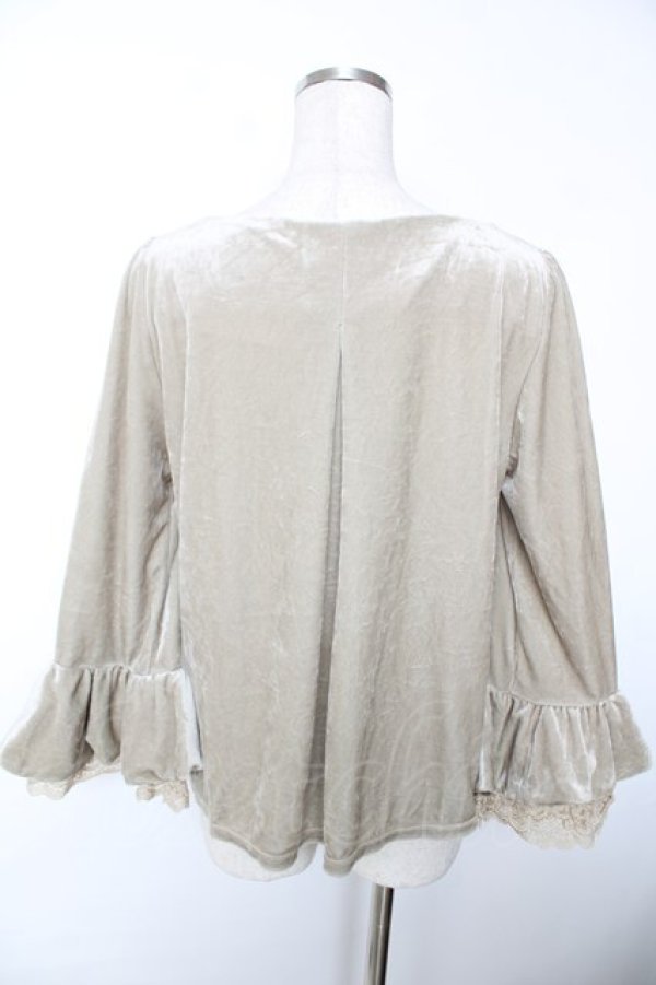 画像2: Cherir la femme / 袖リボンスベロアトップス M ゴールド Y-25-12-05-052-LO-TO-SZ-ZY (2)