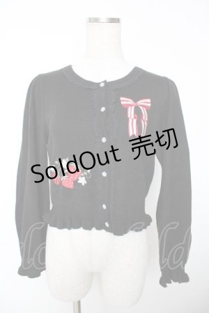 画像: axes femme Kawaii / ベリーズピクニックニットカーディガン M 黒 Y-25-12-05-053-AX-TO-SZ-ZS