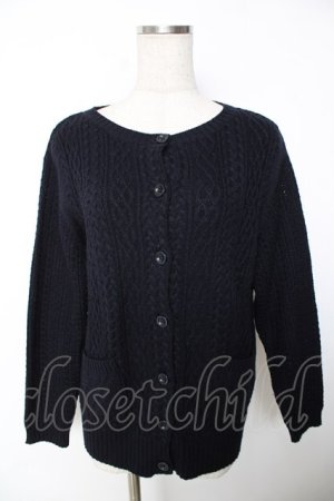 画像: Cherir la femme / 後ろレースニットカーディガン M 紺 Y-25-12-05-054-LO-TO-SZ-ZY