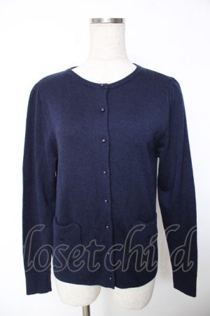 画像: Cherir la femme / くまポケットカーディガン M 紺 Y-25-12-05-055-LO-TO-SZ-ZY