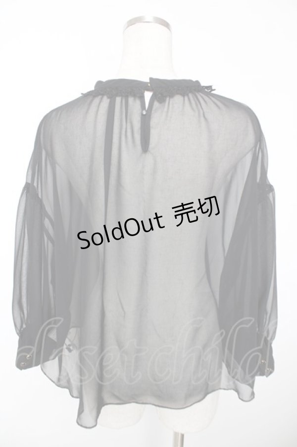 画像2: Franche Lippee / くらげブラウス M 黒 Y-25-12-05-059-LO-BL-SZ-ZY (2)