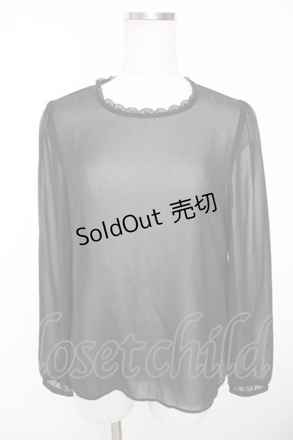 画像1: Franche Lippee / シフォンブラウス M 黒 Y-25-12-05-060-LO-BL-SZ-ZY (1)