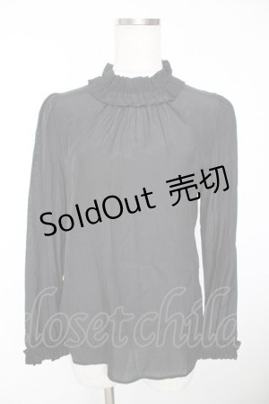 画像: franche lippee black / フリルスタンドカラーブラウス M 黒 Y-25-12-05-061-LO-BL-SZ-ZY