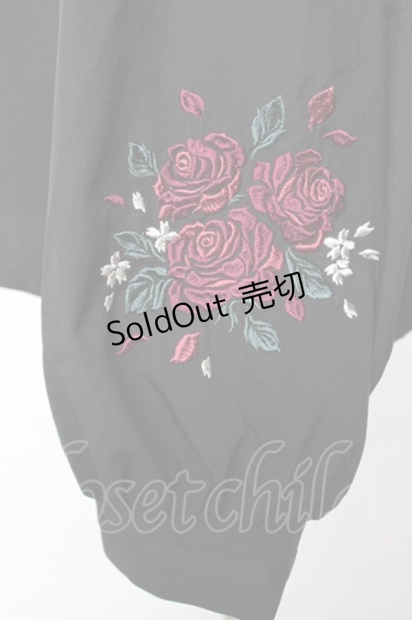 画像4: axes femme / 袖刺繍×ヨークレースブラウス F 黒 Y-25-12-05-064-AX-BL-SZ-ZS (4)