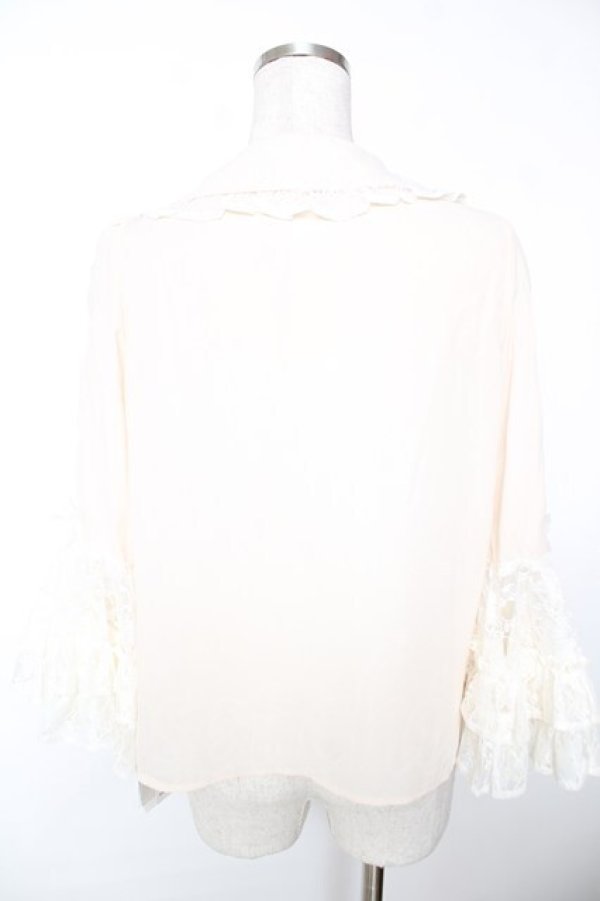 画像2: axes femme Kawaii / レーシー姫袖ブラウス M 生成り Y-25-12-05-070-AX-BL-SZ-ZS (2)