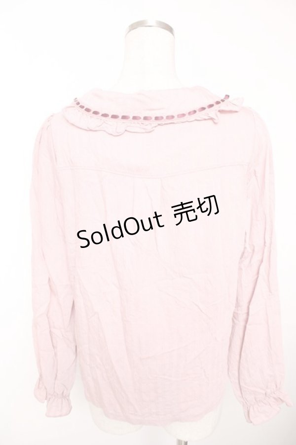 画像2: axes femme POETIQUE / ローズデザインフリルブラウス  ピンク Y-25-12-05-071-AX-BL-SZ-ZY (2)