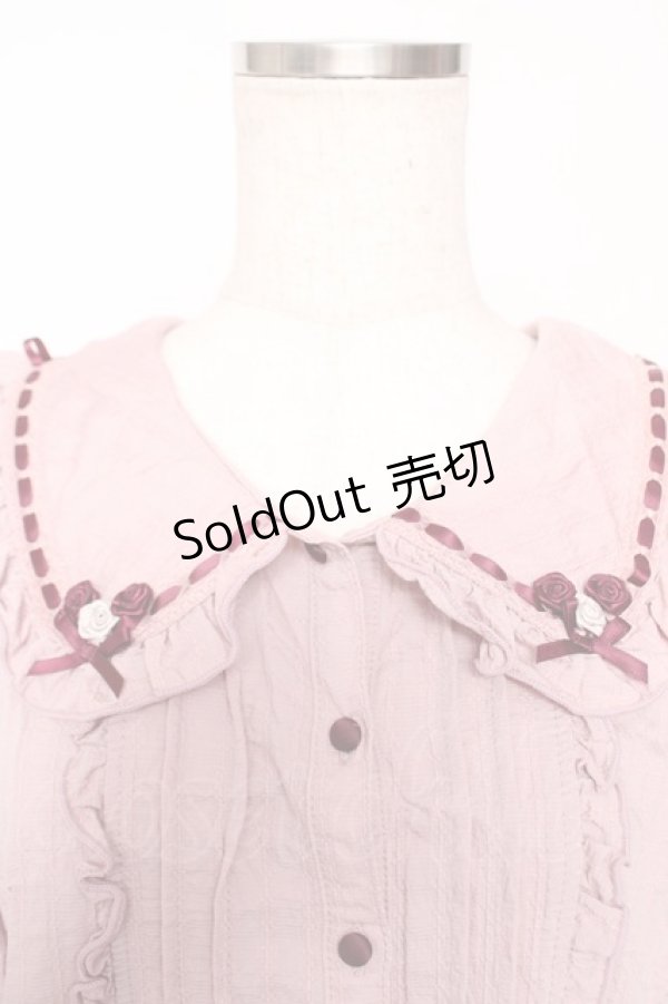 画像3: axes femme POETIQUE / ローズデザインフリルブラウス  ピンク Y-25-12-05-071-AX-BL-SZ-ZY (3)