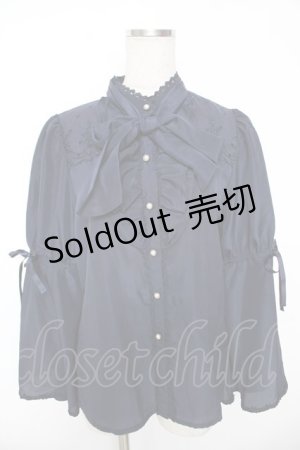 画像: axes femme kawaii / 姫袖フリルブラウス  紺 Y-25-12-05-072-AX-BL-SZ-ZY
