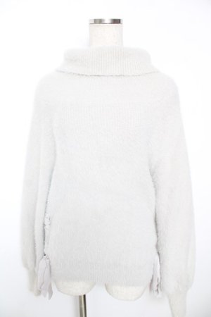 画像: axes femme / ラメタートルニット  グレー Y-25-12-05-074-AX-TO-SZ-ZY