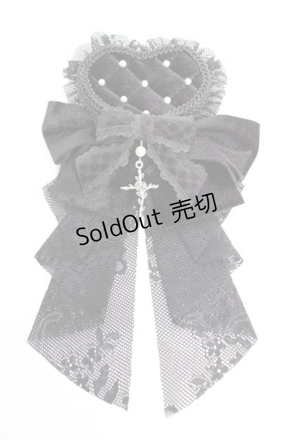 画像1: tale bringer / ハートリボンクリップ  黒 Y-25-12-05-002-LO-ZA-SZ-ZY (1)