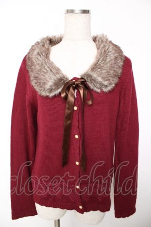 画像: axes femme / ファーティペ付属レースカーディガン M ワイン Y-25-12-05-076-AX-TO-SZ-ZY