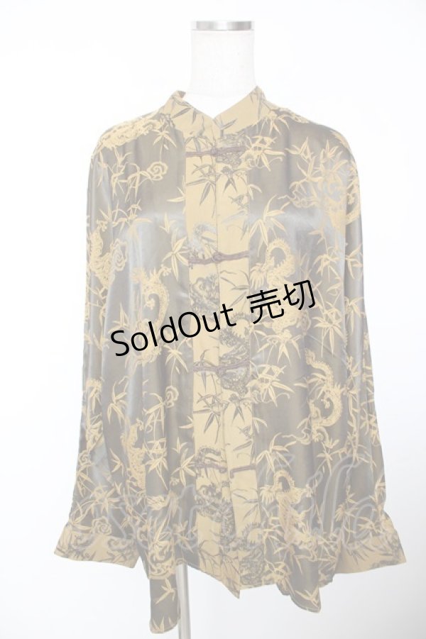 画像1: AXES-X / ドラゴンJQチャイナシャツ  イエロー Y-25-12-05-079-LO-TO-SZ-ZY (1)