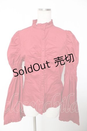 画像: To Alice / 吸血魔フレア袖ブラウス  赤 Y-25-12-05-082-LO-BL-SZ-ZI