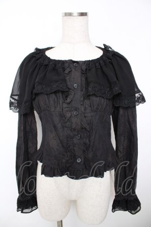 画像: Lumiebre / アドラシオンローズブラウス  黒 Y-25-12-05-083-LO-TO-SZ-ZY