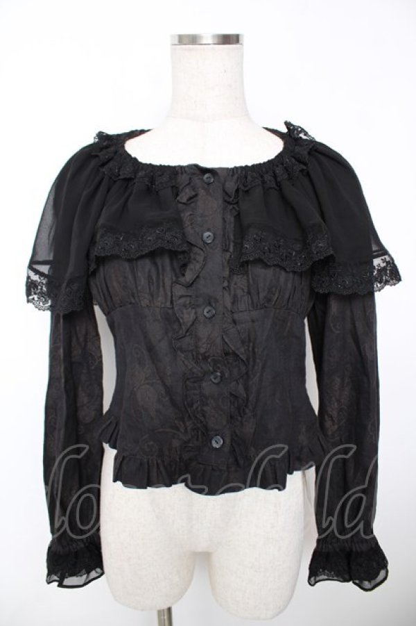画像1: Lumiebre / アドラシオンローズブラウス  黒 Y-25-12-05-083-LO-TO-SZ-ZY (1)