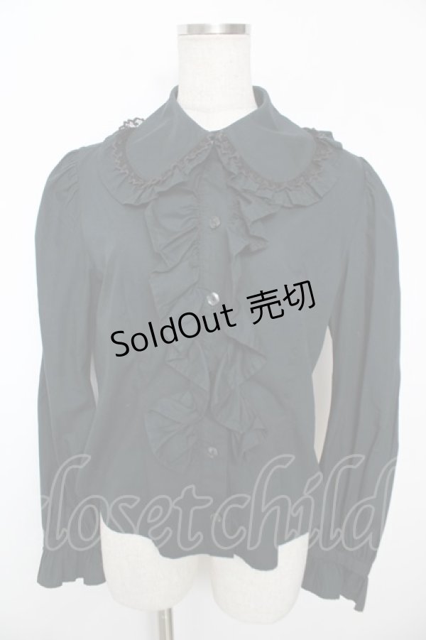 画像1: ALICE and the PIRATES / A/P丸衿ブラウス  黒 Y-25-12-05-086-PA-BL-SZ-ZY (1)