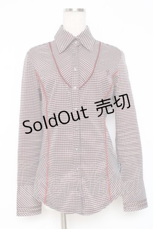 画像: Ozz Croce / クロス刺繍チェック柄シャツ  赤 Y-25-12-05-089-OO-BL-SZ-ZY
