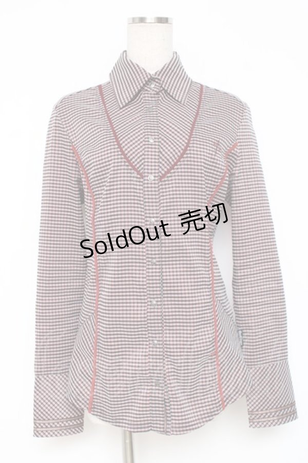 画像1: Ozz Croce / クロス刺繍チェック柄シャツ  赤 Y-25-12-05-089-OO-BL-SZ-ZY (1)