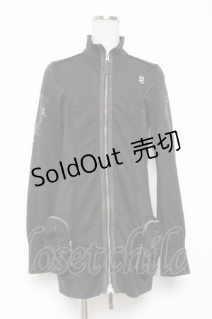 画像: Ozz Croce / 龍刺繍ZIPロングパーカー  黒 Y-25-12-05-090-OO-TO-SZ-ZY