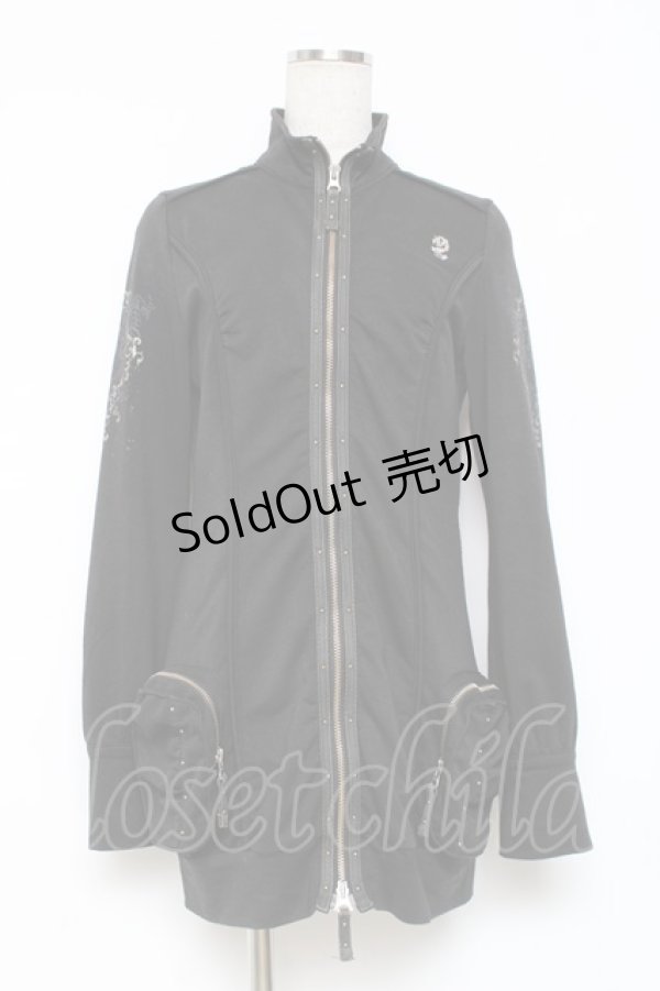 画像1: Ozz Croce / 龍刺繍ZIPロングパーカー  黒 Y-25-12-05-090-OO-TO-SZ-ZY (1)