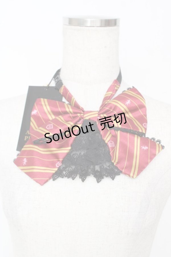 画像1: ATELIER PIERROT / ハリー・ポッター レースフリルリボンタイ  グリフィンドール（レッド） Y-25-12-05-017-EL-ZA-KB-ZY (1)