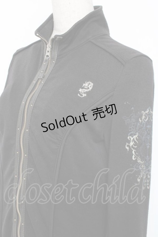 画像3: Ozz Croce / 龍刺繍ZIPロングパーカー  黒 Y-25-12-05-090-OO-TO-SZ-ZY (3)