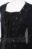 画像3: Ozz oneste / 薔薇刺繍編み上げトップス  黒 Y-25-12-05-095-OO-TO-SZ-ZY (3)