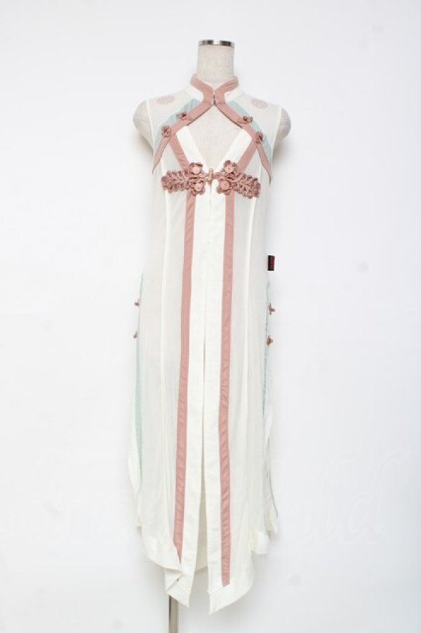 画像1: Ozz oneste / 夏チャイナジレ  白 Y-25-12-05-097-OO-OP-SZ-ZY (1)