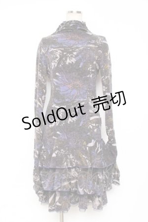 画像: Ozz oneste / フリル総柄ワンピース  パープル Y-25-12-05-102-OO-OP-SZ-ZY