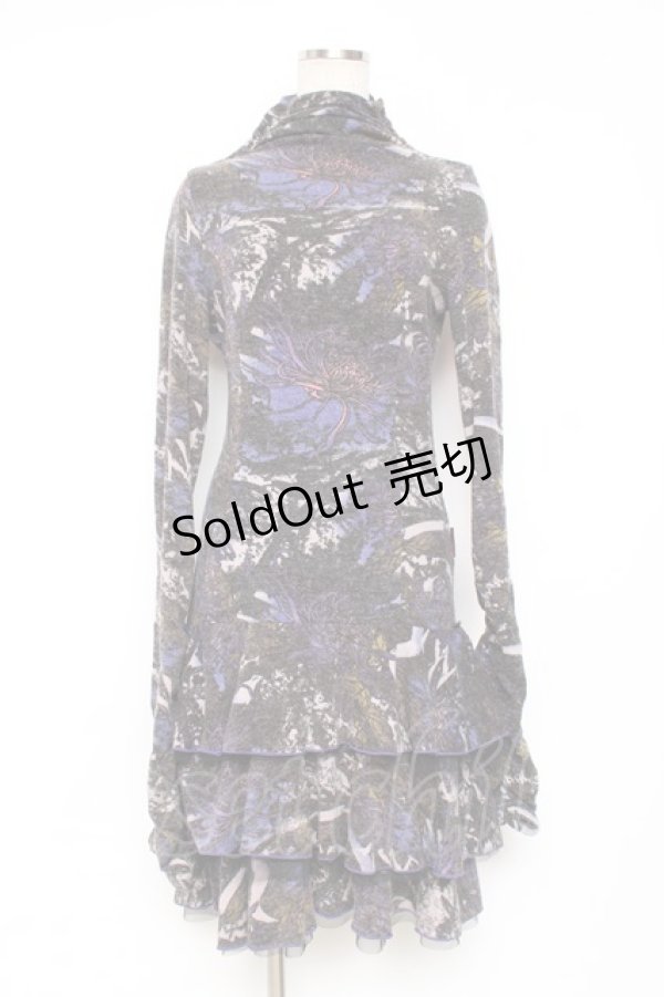 画像1: Ozz oneste / フリル総柄ワンピース  パープル Y-25-12-05-102-OO-OP-SZ-ZY (1)