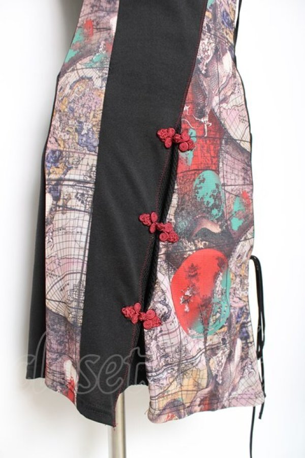 画像4: Ozz Croce / 柄切り替えチャイナチュニック  黒 Y-25-12-05-105-OO-OP-SZ-ZY (4)