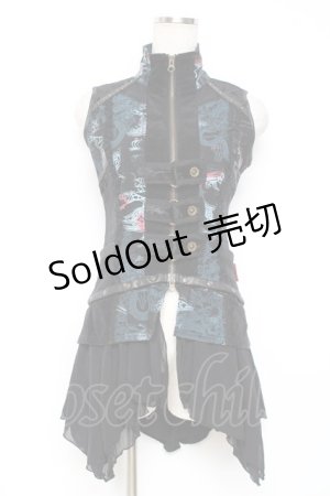画像: Ozz Croce / 龍プリント2WAYベスト  黒×ブルー Y-25-12-05-106-OO-TO-SZ-ZY