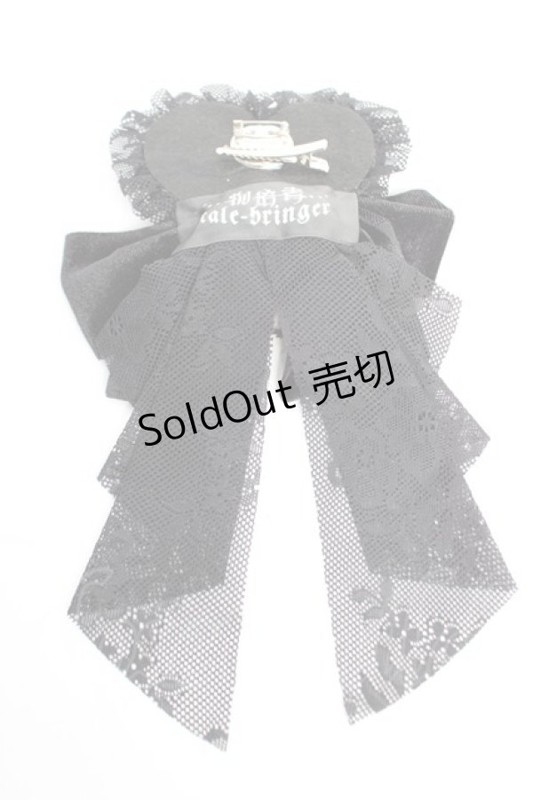 画像2: tale bringer / ハートリボンクリップ  黒 Y-25-12-05-002-LO-ZA-SZ-ZY (2)