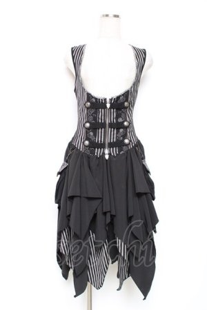 画像: Ozz oneste / ローズ刺繍ロングベスト  黒×白 Y-25-12-05-107-OO-OP-SZ-OS