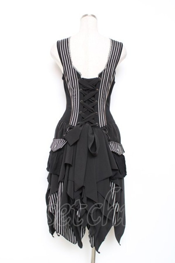 画像2: Ozz oneste / ローズ刺繍ロングベスト  黒×白 Y-25-12-05-107-OO-OP-SZ-OS (2)