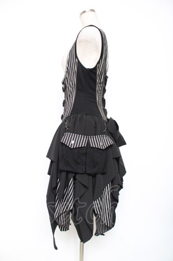 画像3: Ozz oneste / ローズ刺繍ロングベスト  黒×白 Y-25-12-05-107-OO-OP-SZ-OS (3)